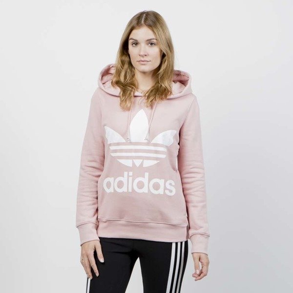 adidas trefoil hoodie pink spirit