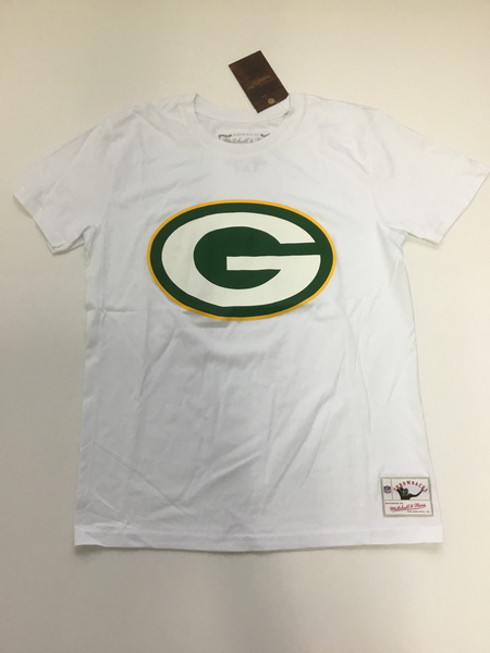 Mitchell Ness T shirt Green Bay Packers Team Logo Tee white Bludshop