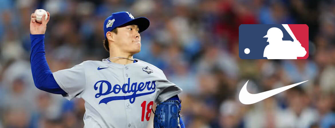 Kolekcja odzieży MLB łącząca bluzy, czapki i dresy z baseballowymi motywami drużyn.