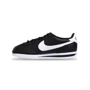 nike cortez leather black white