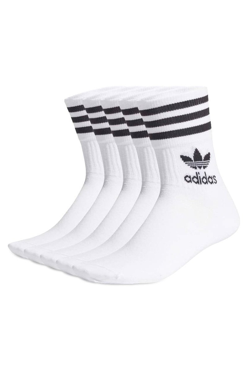 Adidas Originals 5Pak Mid Cut Crew Socks white