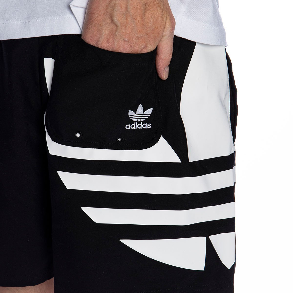 Adidas big best sale trefoil swim shorts