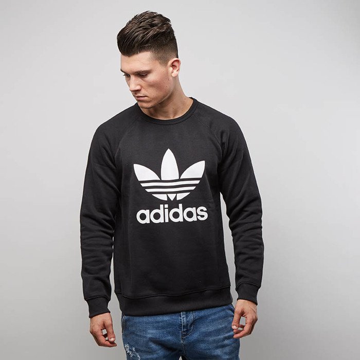 Adidas Originals Sweatshirt Trefoil Crewneck black AY7791 | Bludshop.com