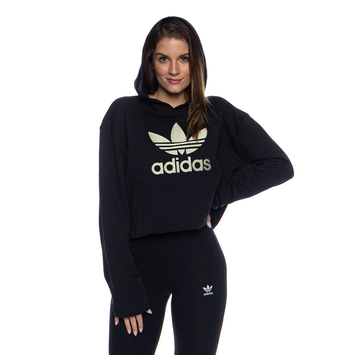 Adidas Originals WMNS Sweatshirt LG Hoodie black | Bludshop.com