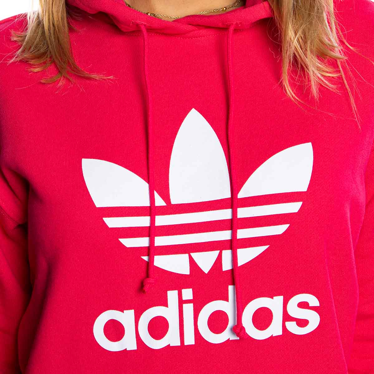 Adidas Originals WMNS Sweatshirt Trefoil Hoodie power pink/white ...