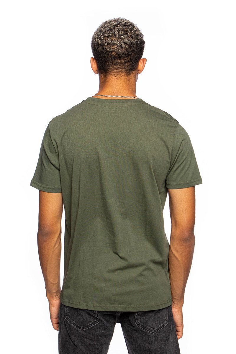 Alpha Industries Alpha Label T-shirt dark olive | Bludshop.com