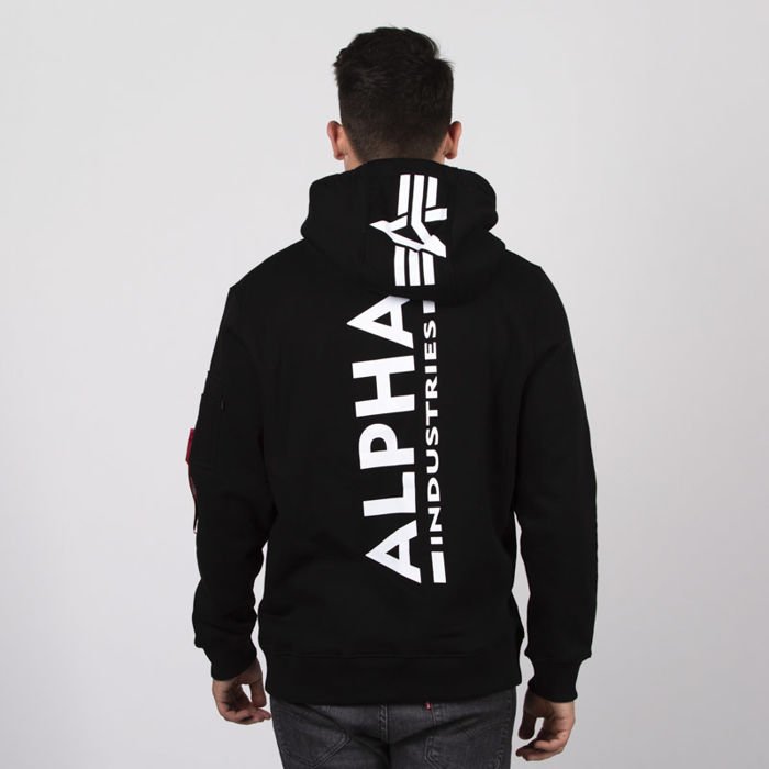 alpha industries hoodie back print