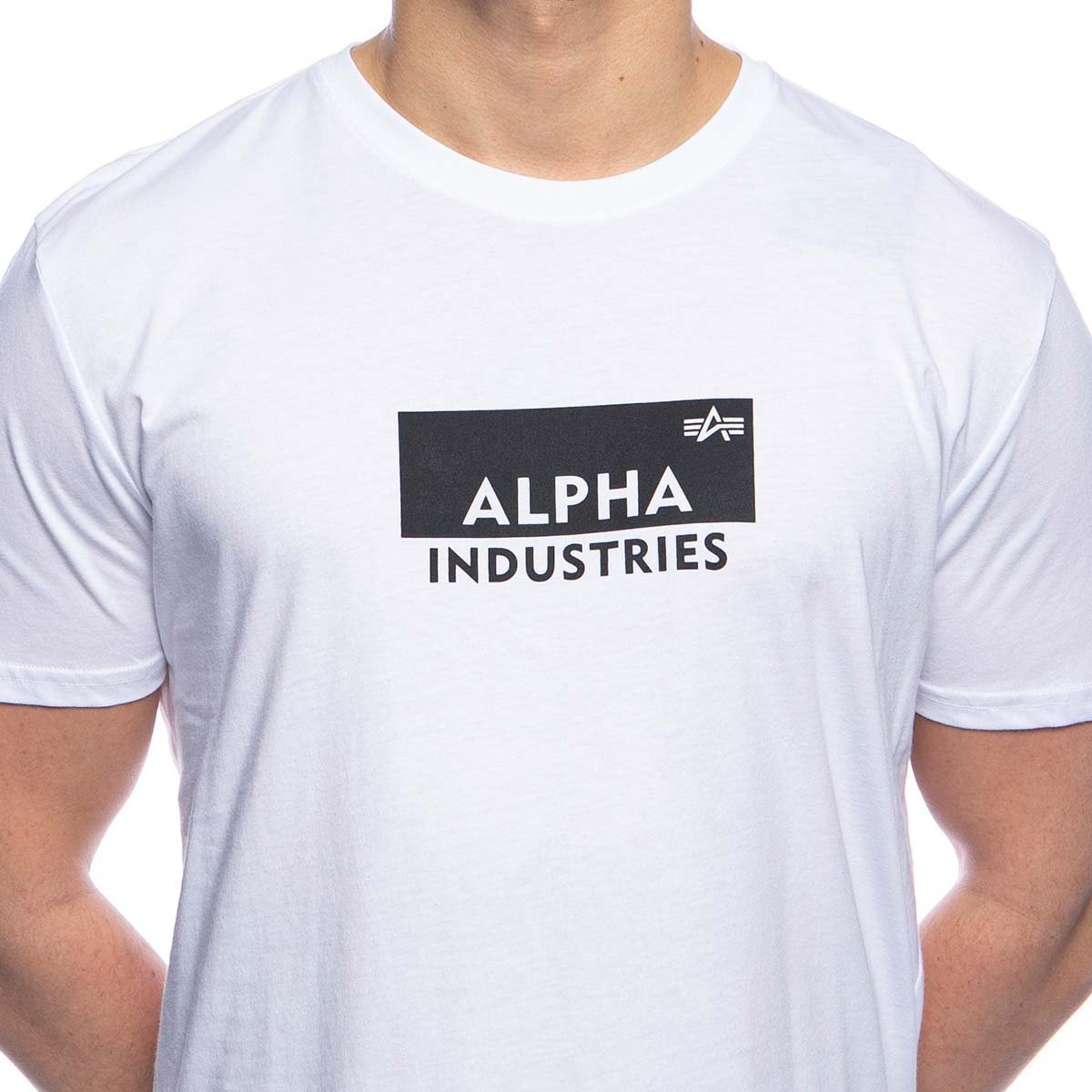 Alpha Industries Box Logo T-shirt white | Bludshop.com