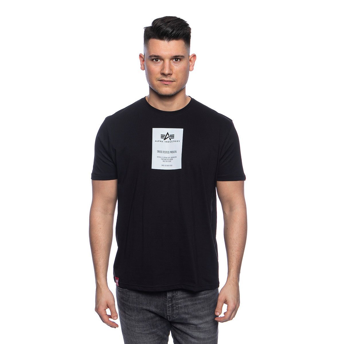 Alpha Industries Reflective Label T-shirt black | Bludshop.com