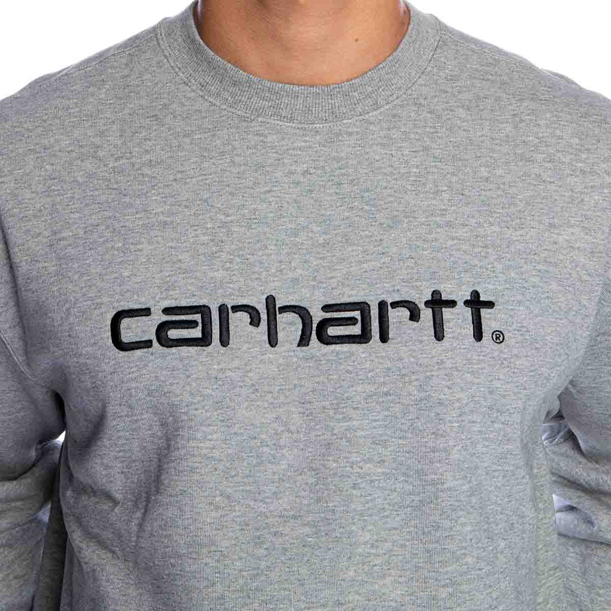 Carhartt WIP Crewneck Carhartt Sweat grey heather/black | Bludshop.com