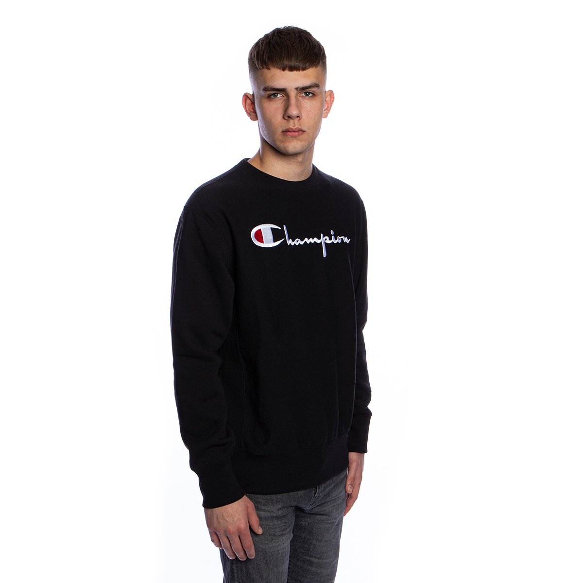 Champion Premium Crewneck Sweatshirt Black | Bludshop.com