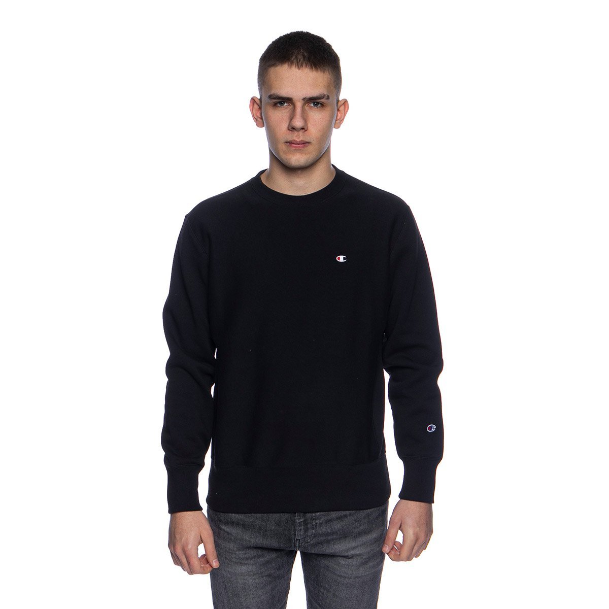 Champion black reverse weave crewneck clearance sweatshirt