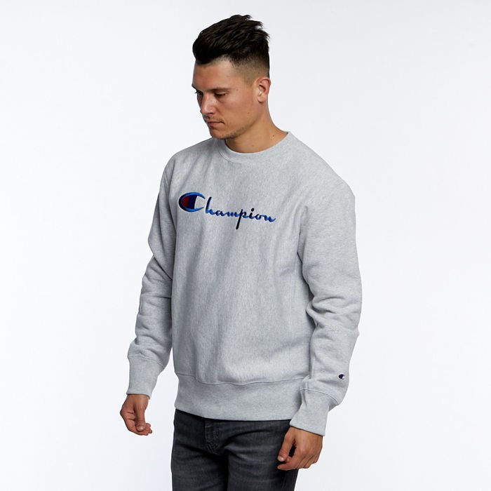 Champion Sweatshirt Reverse Weave Crewneck grey heather | Bludshop.com