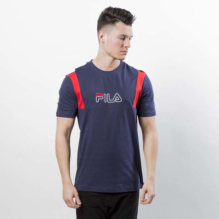 Fila Shane Tee SS Man peacoat / high risk red | Bludshop.com