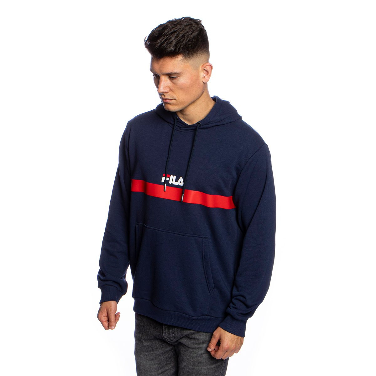 black fila hoodie mens