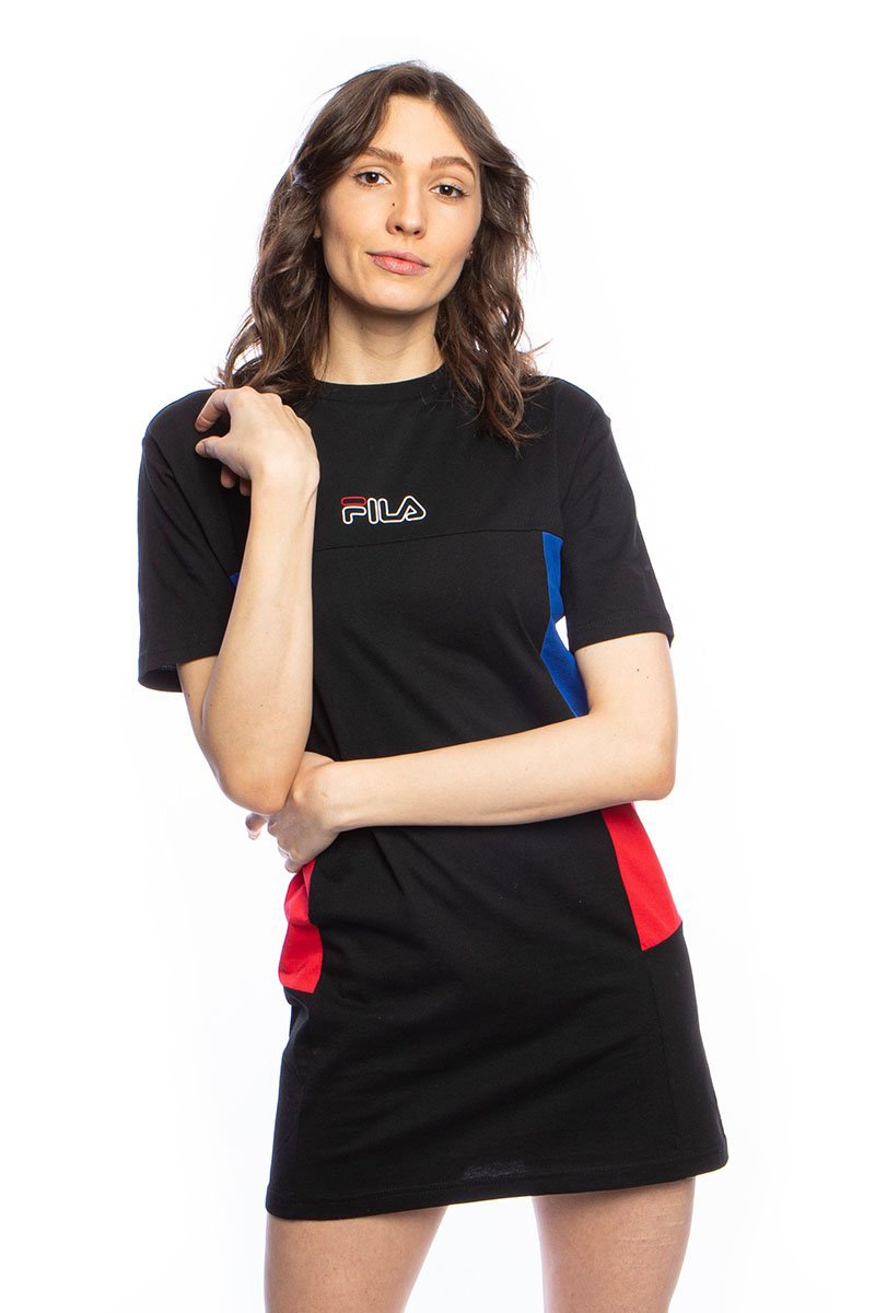 Fila Women Jadyn Blocked Tee Dress black surf the web true red Bludshop