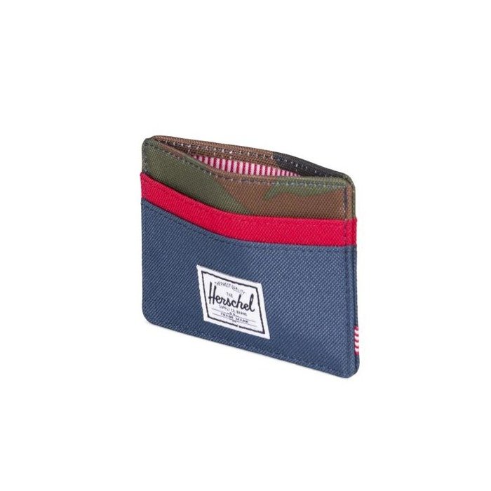 Herschel Charlie Wallet navy/ woodland camo / red 10360-00041 ...