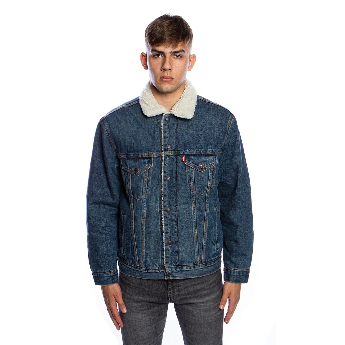 Jacket Levi's VTG Fit Sherpa Trucker V navy | Bludshop.com