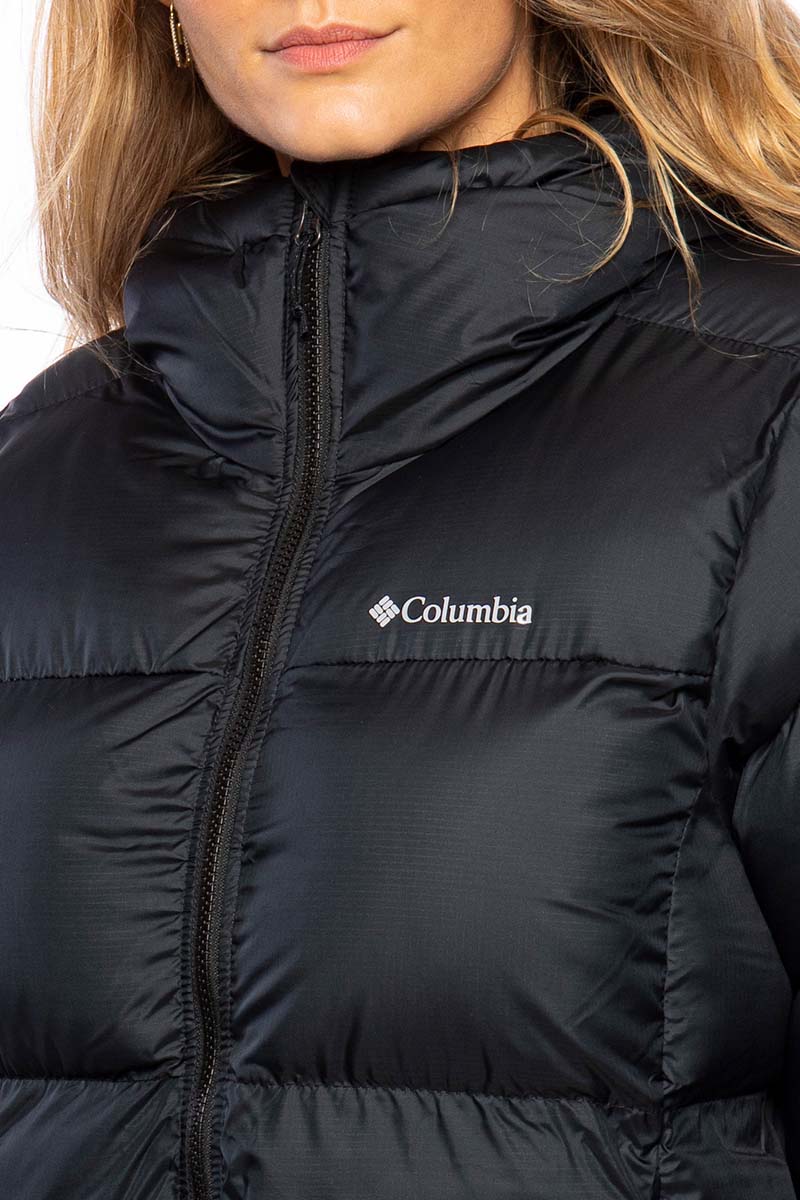 Columbia Puffect mid hooded jacket in black