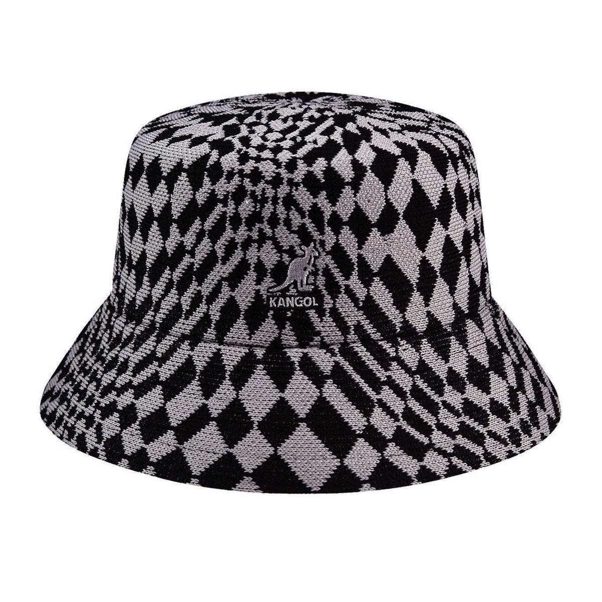 kangol warped check bucket hat