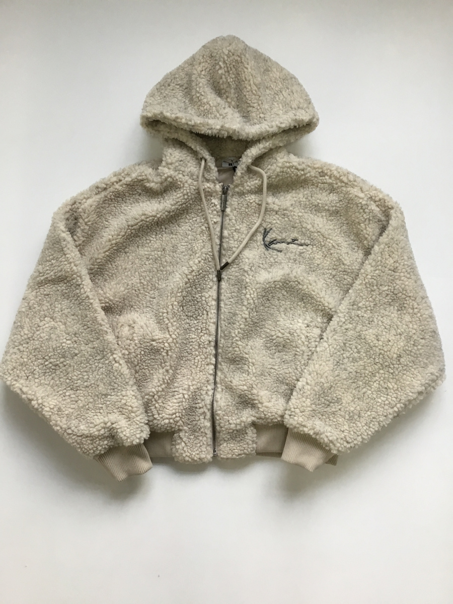 Karl Kani Sweatshirt Metal Signature Teddy Full Zip Hoodie cream ...