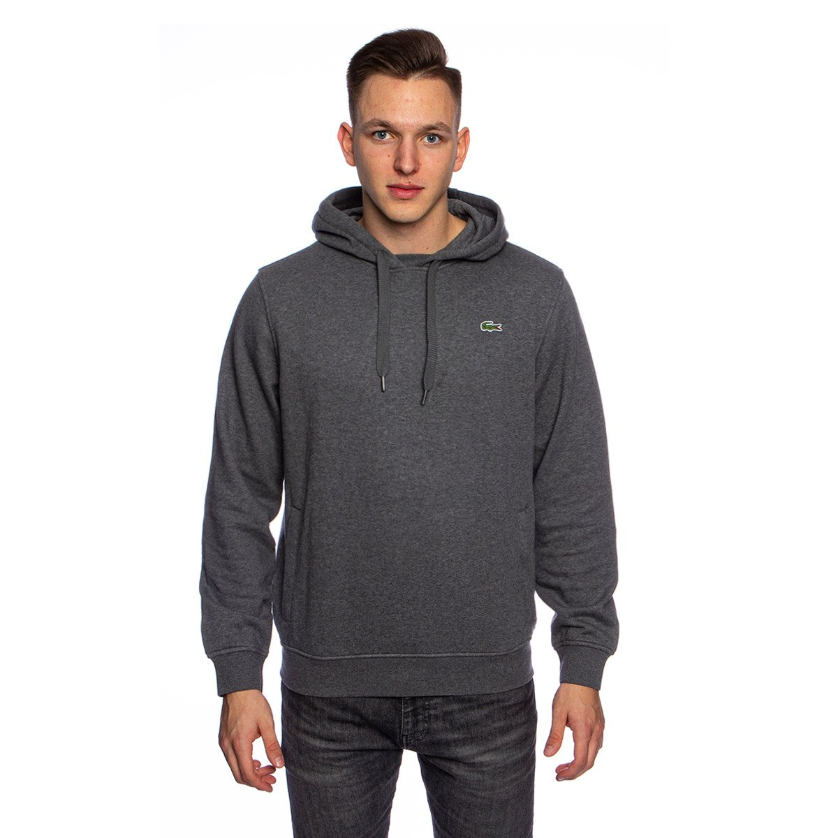 Dark grey lacoste hoodie hot sale