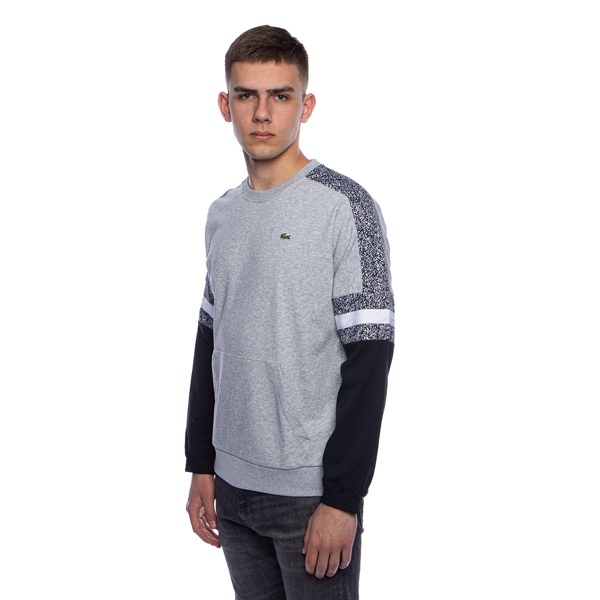 Lacoste block crew sale sweatshirt