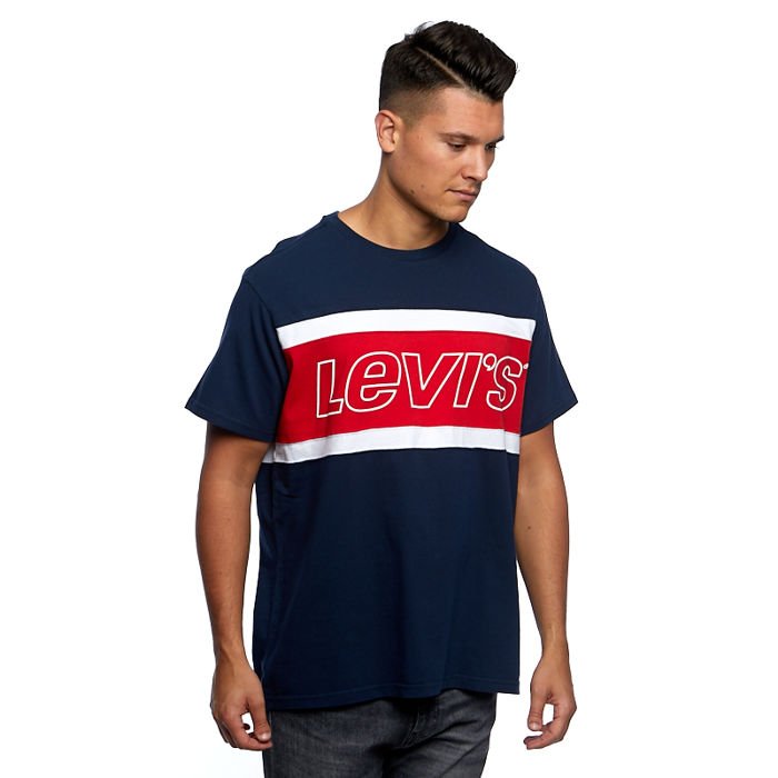 levis blue and red t shirt