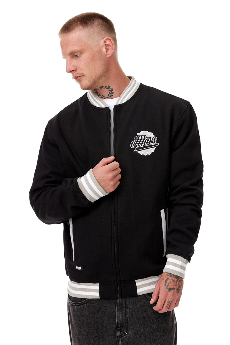 Mass Denim Sweatshirt Overtime Zip Varsity black | Bludshop.com