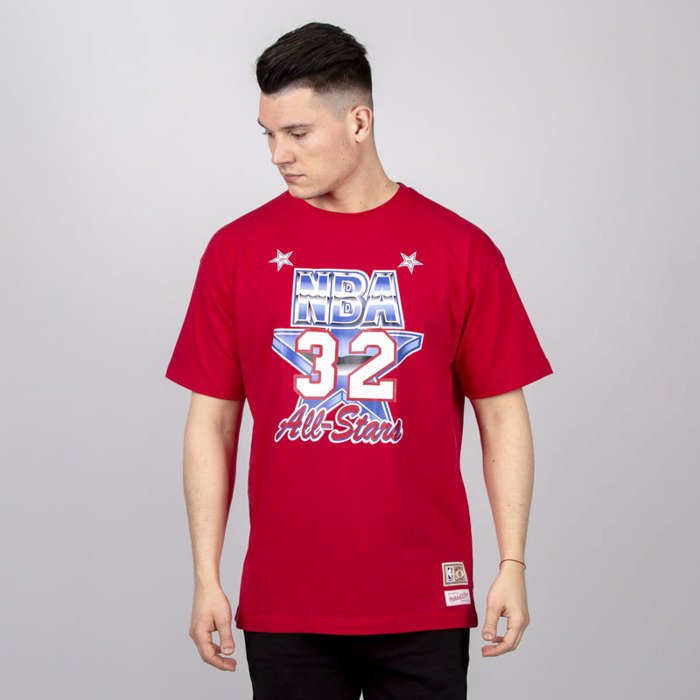 Mitchell & Ness All Star West #32 Magic Johnson T-shirt red NBA Name ...