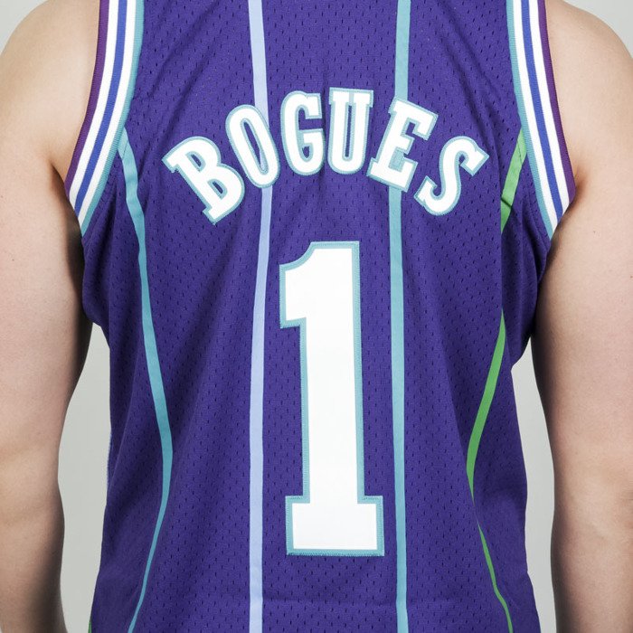 Muggsy Bogues Signed Charlotte Hornets Mitchell & Ness Swingman Jersey  Steiner
