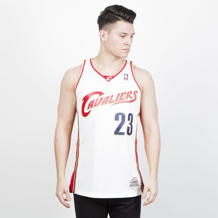 Mitchell & Ness Cleveland Cavaliers #23 LeBron James white/red Swingman ...