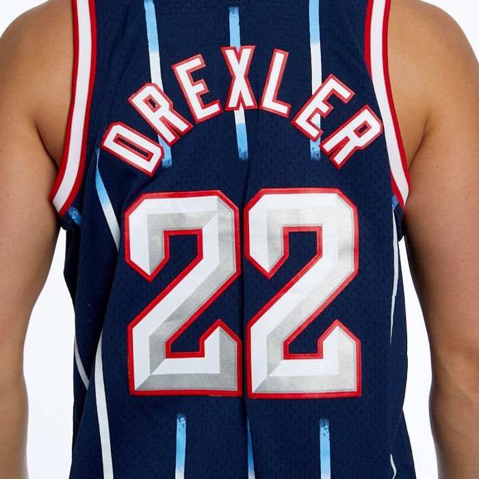 NBA Houston Rockets Red Swingman Jersey Clyde Drexler #22, Medium