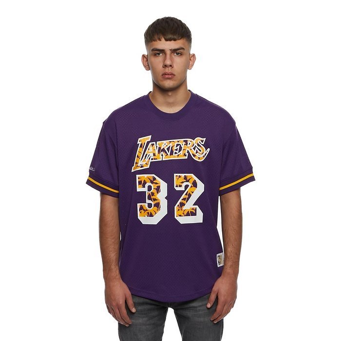 Mitchell & Ness Los Angeles Lakers #32 Magic Johnson purple Name ...