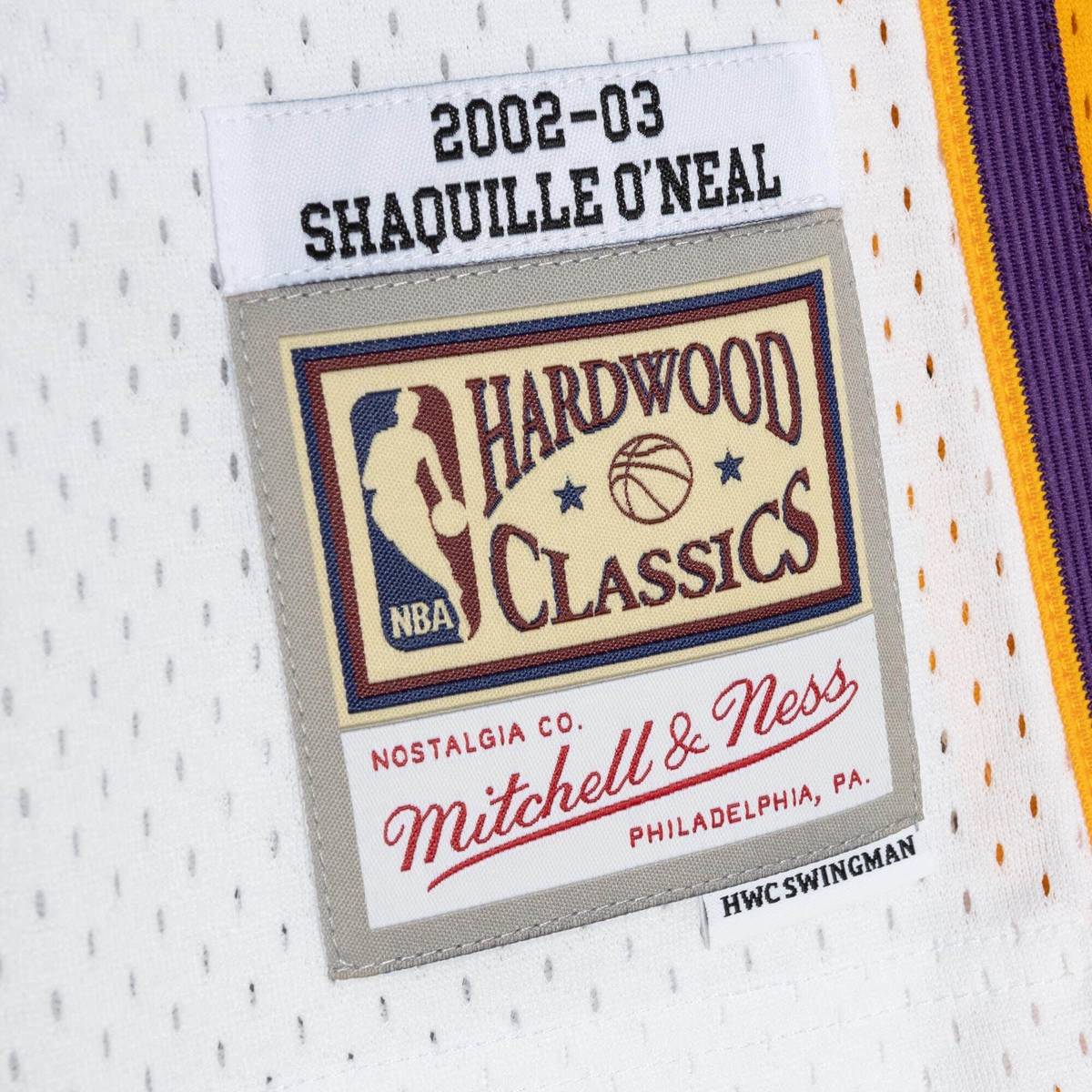 Mitchell & Ness Los Angeles Lakers #34 Shaquille O'Neal White Logo Swingman  Jersey black