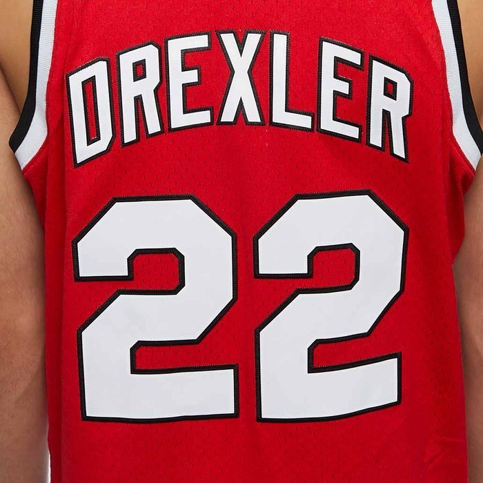 Mitchell Ness Portland Trail Blazers 22 Clyde Drexler red Swingman Jersey Bludshop