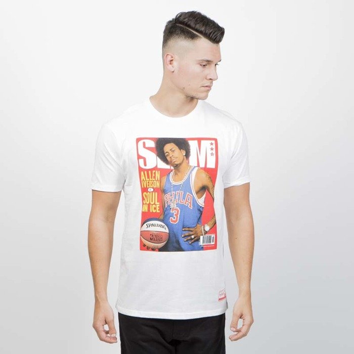 Mitchell And Ness Slam Cover Ss Tee Allen Iverson White