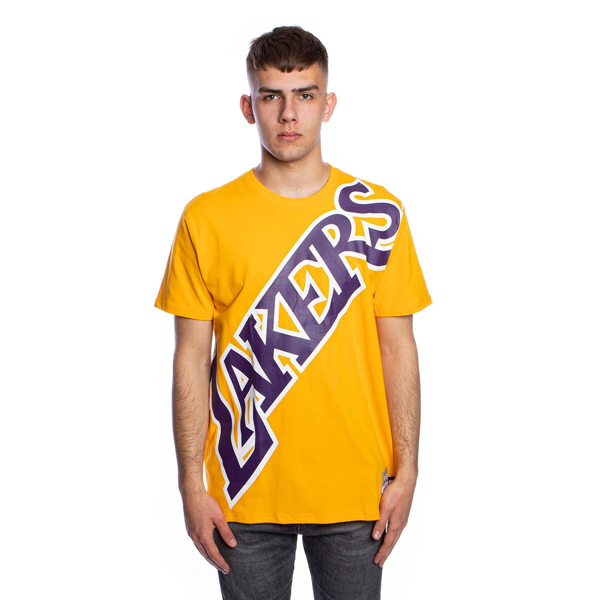 Custom Los Angeles Lakers HWC Men's #00 Big Face T-Shirt - Gold
