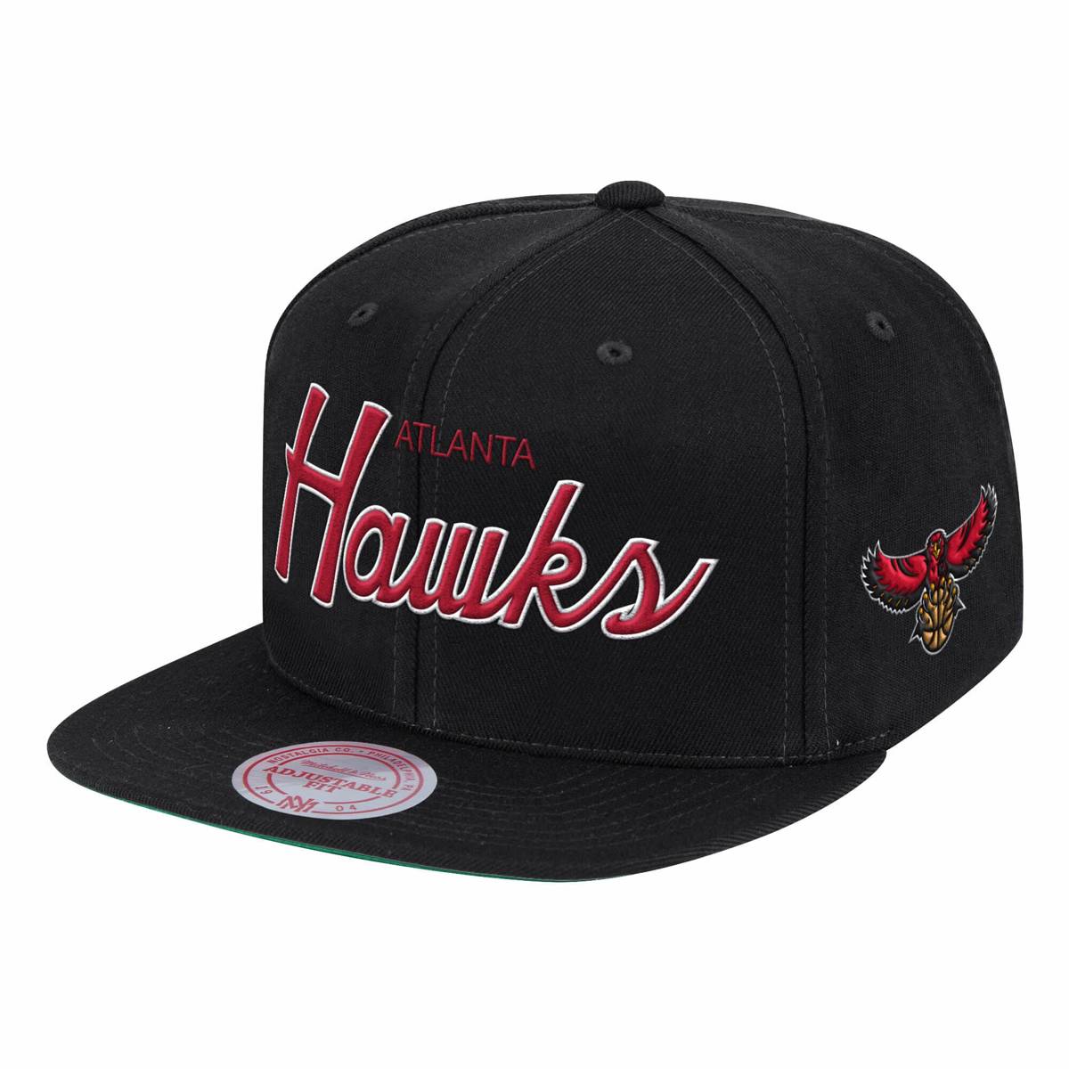 Mitchell & Ness Snapback Atlanta Hawks Foundation Script Snapback Black ...