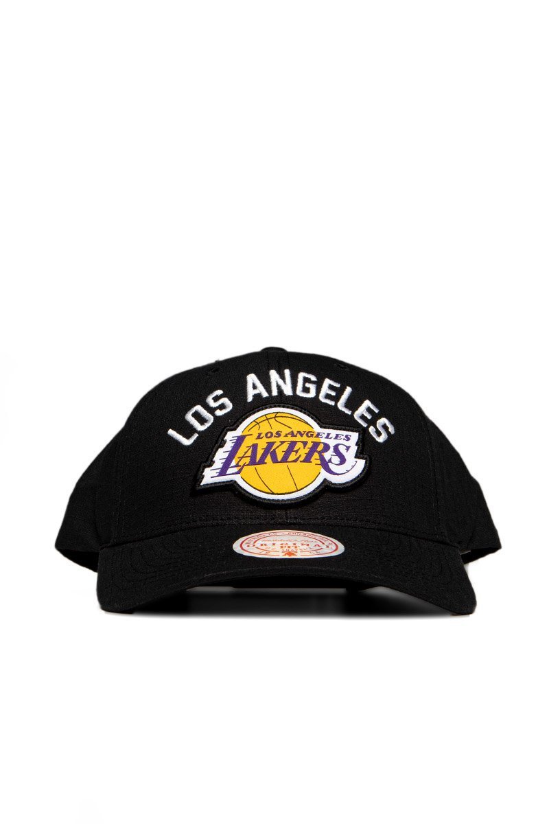 LA Lakers Hat - Black NBA Team Arch Pro Crown Snapback - Mitchell & Ness