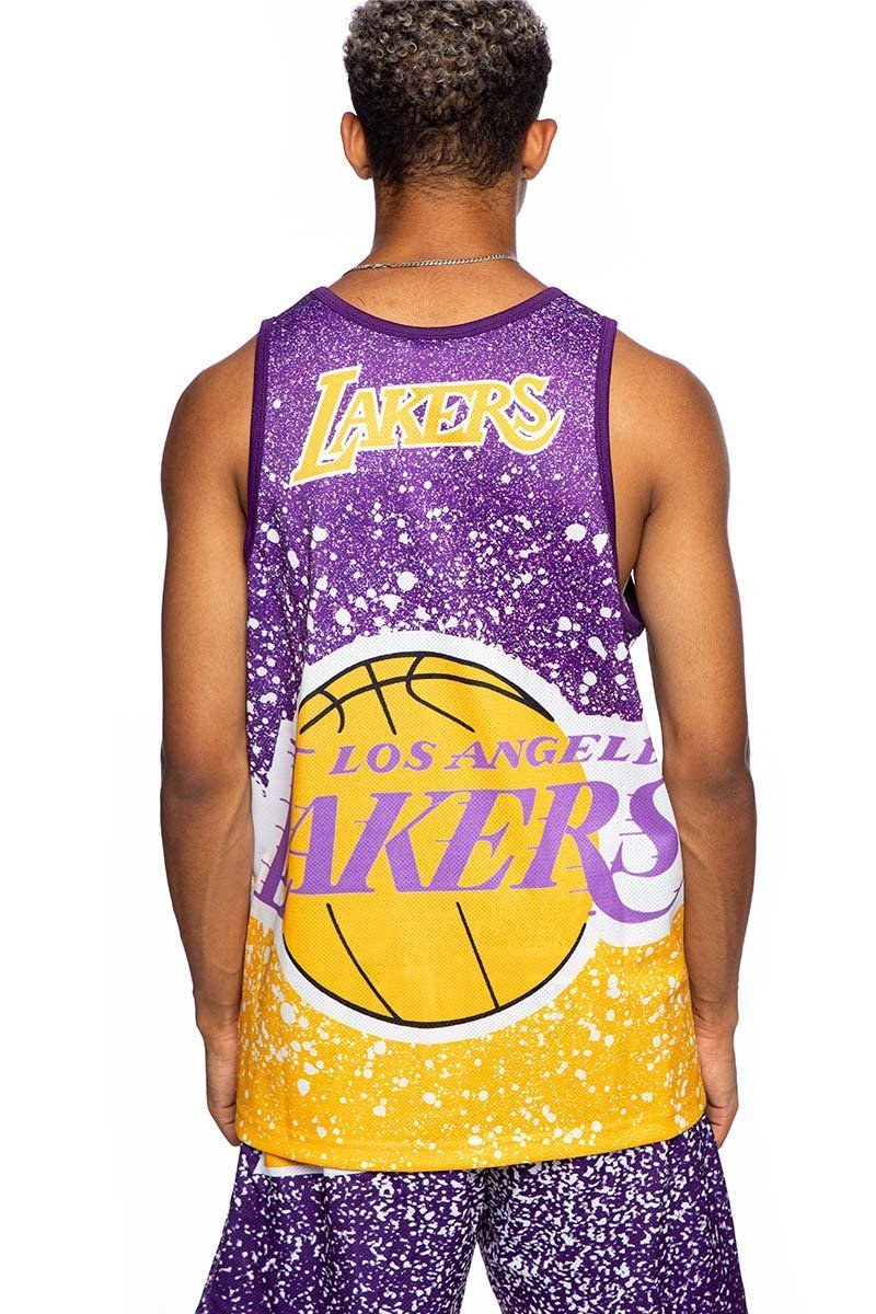 MITCHELL & NESS LA Lakers Blown Out Fashion Mens Jersey - Gold