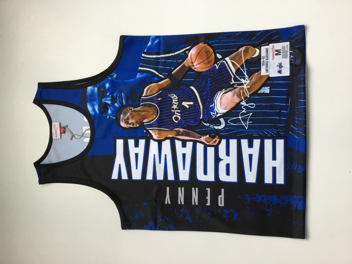 Men's Mitchell & Ness Penny Hardaway Blue Orlando Magic Hardwood Classics  1994/95 Lunar New Year Swingman Jersey