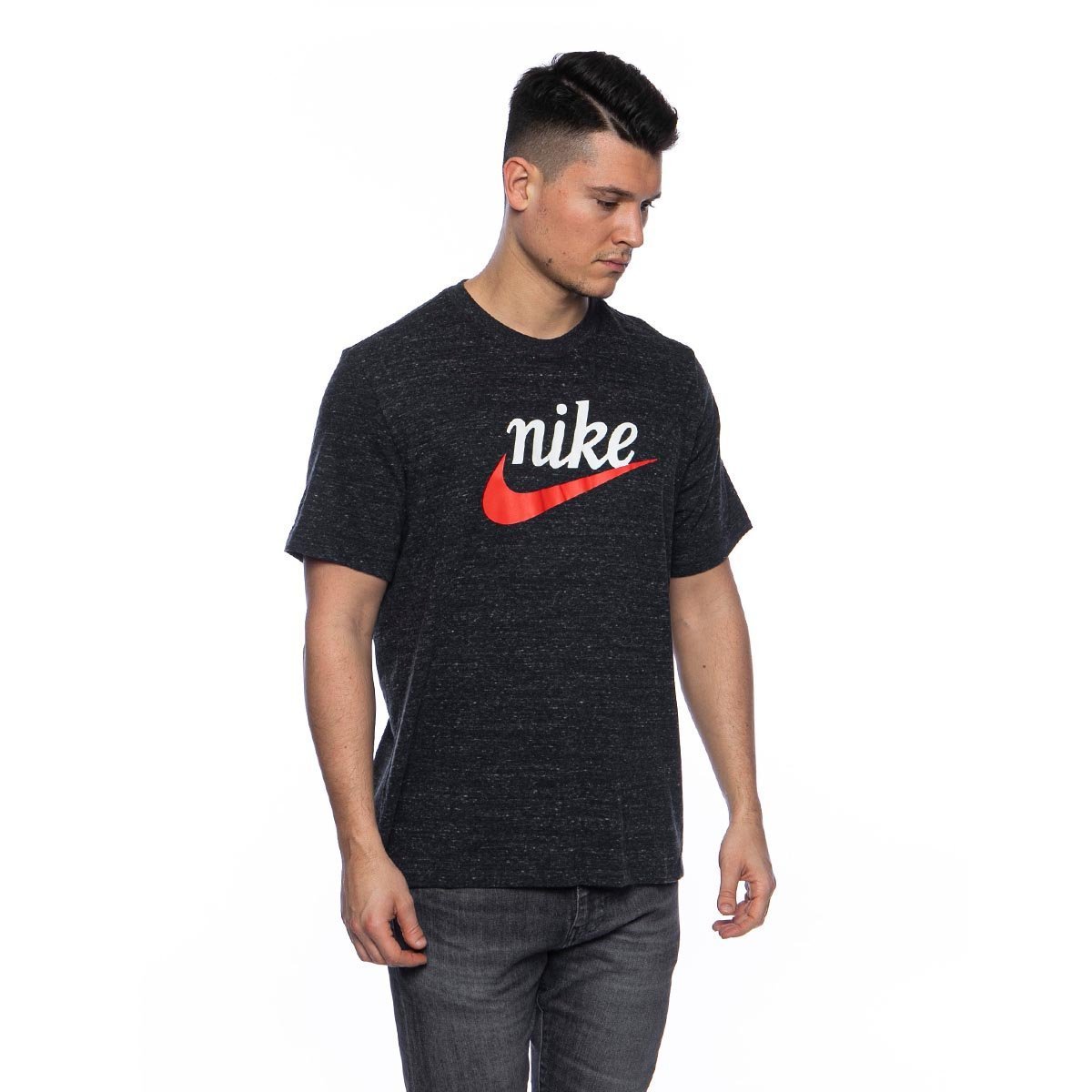 Nike T-shirt Heritage Logo Tee anthracite | Bludshop.com