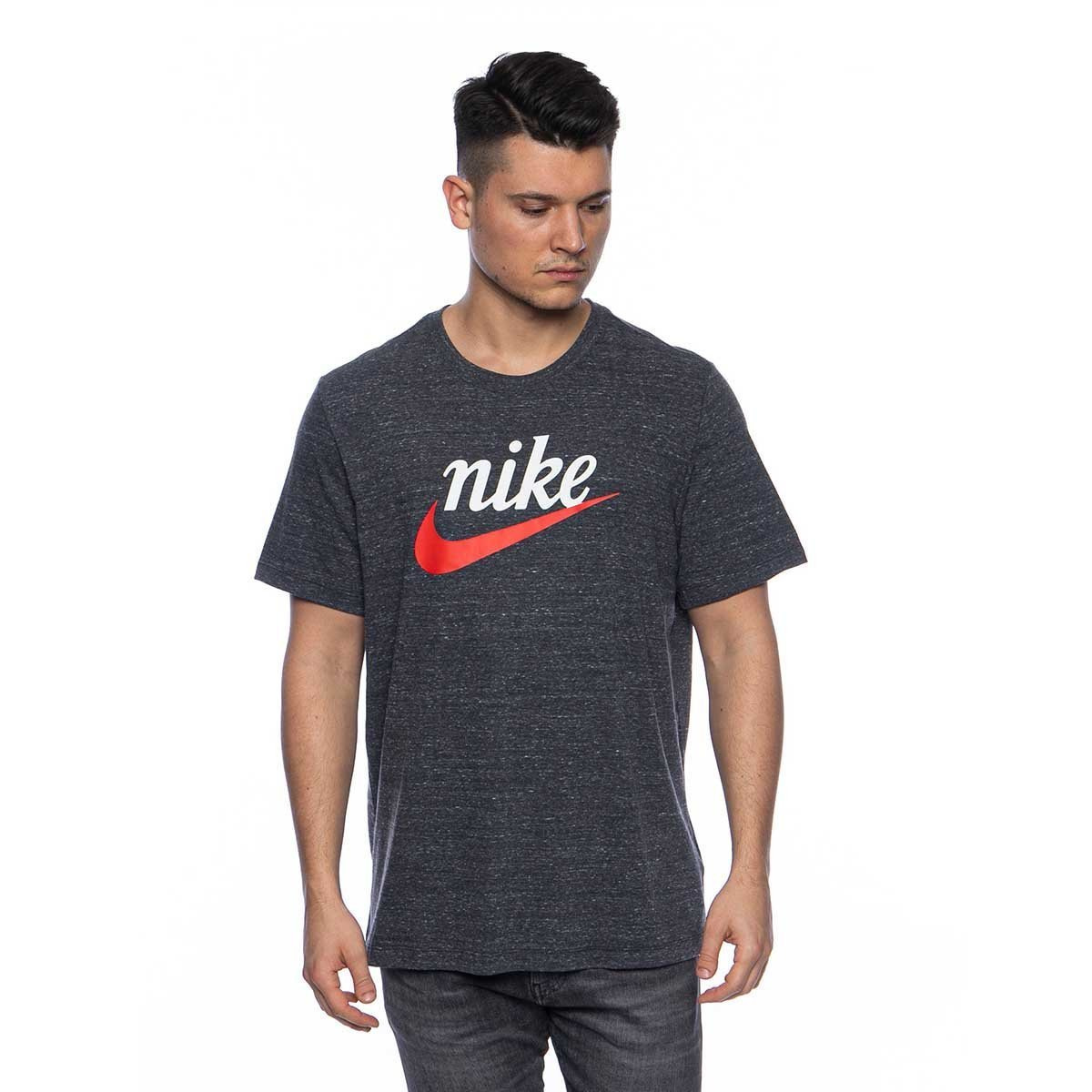 Nike T shirt Heritage Logo Tee grey heather Bludshop