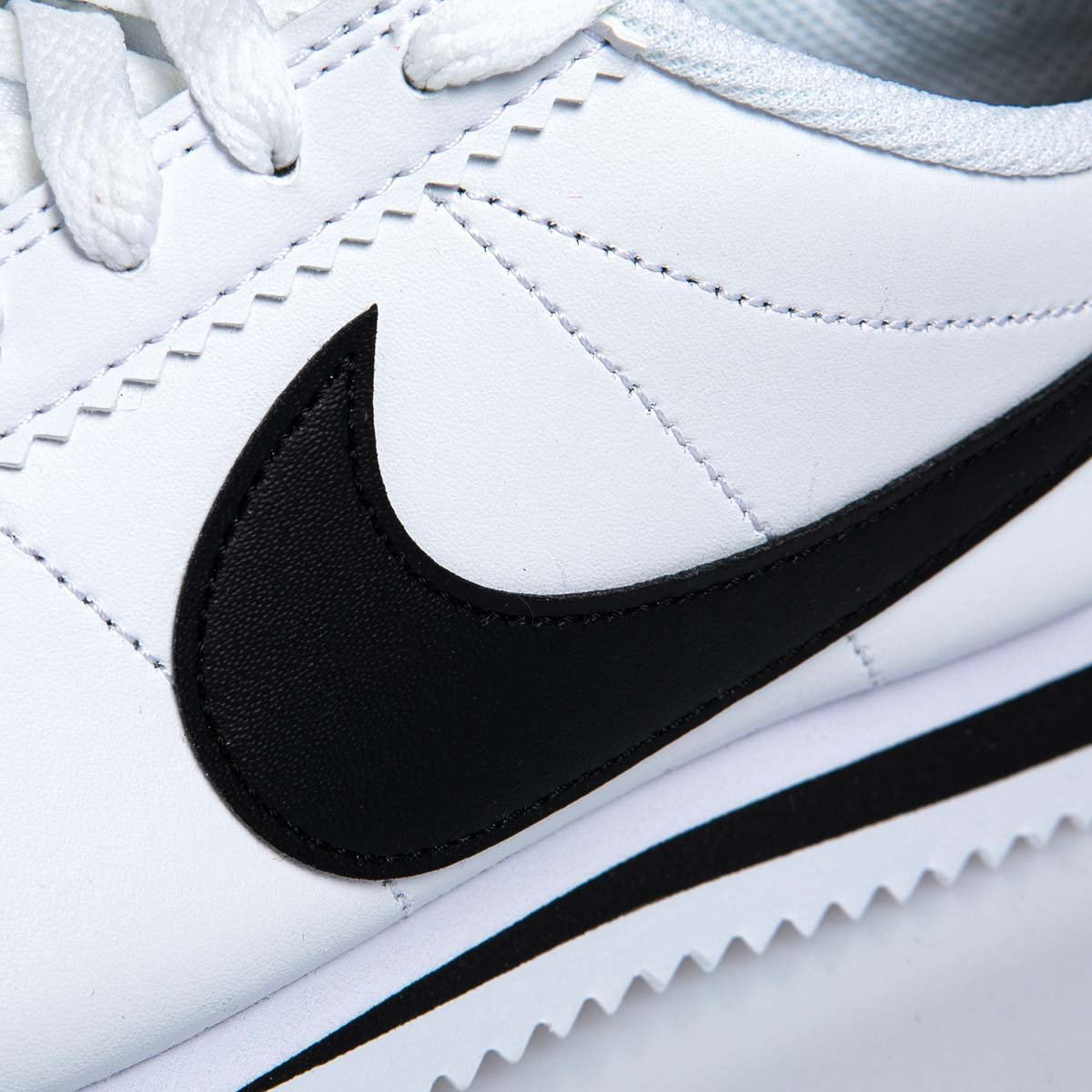 nike cortez white black metallic silver