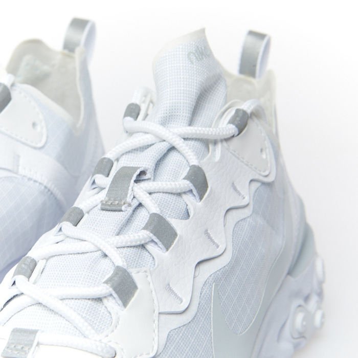 Nike React Element 55 sneakers in triple white BQ6167-101