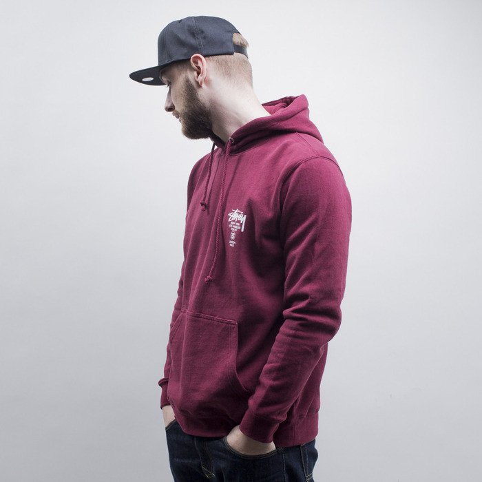 Stussy hoody World Tour Hood wine