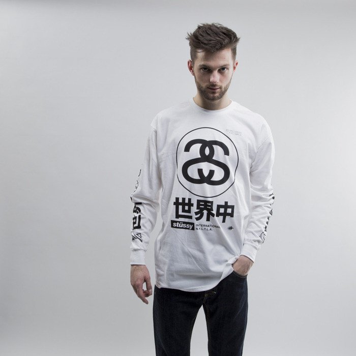 Stussy longsleeve Japan International white | Bludshop.com