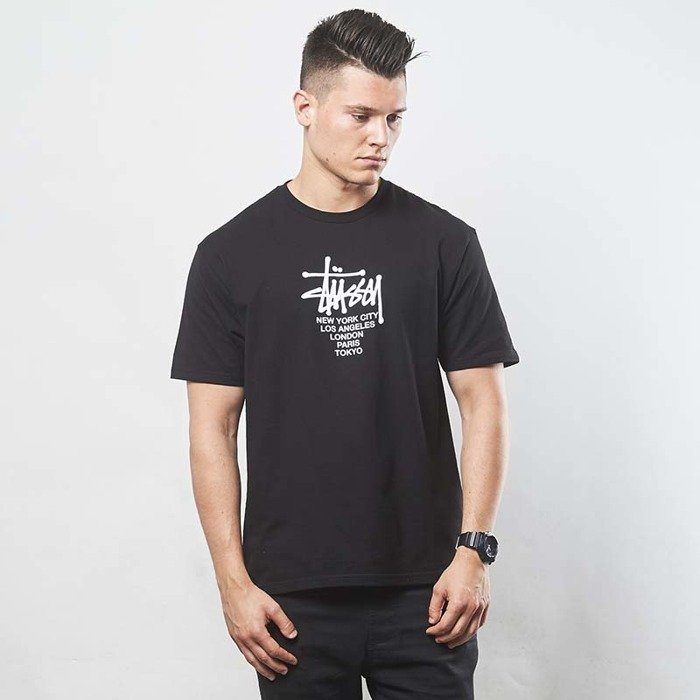 Stussy t-shirt Big Cities Tee black | Bludshop.com