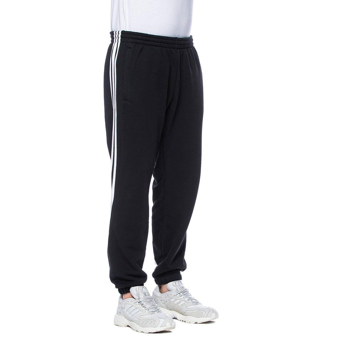 adidas originals joggers with wrap 3 stripes in grey